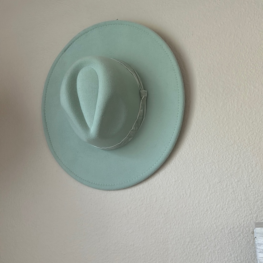 Teal felt hat